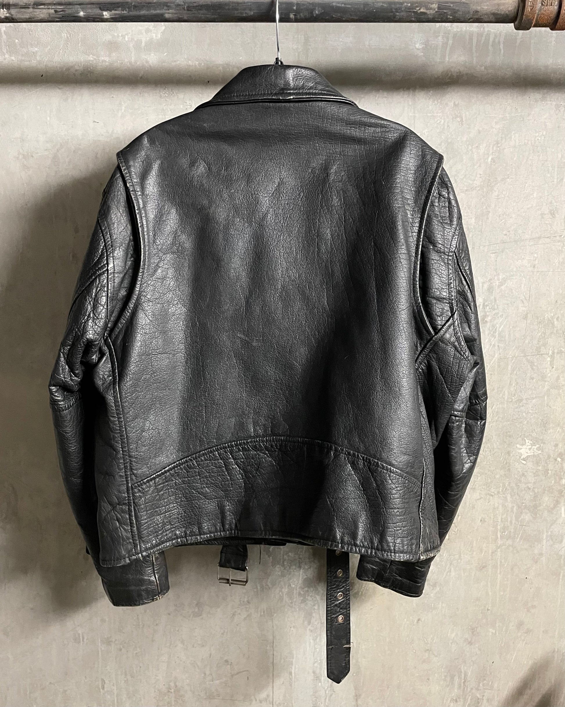 VINTAGE LEATHER BIKER JACKET - XL