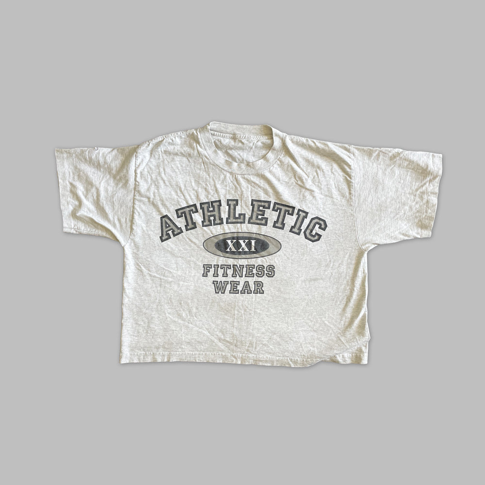 90s Athletic Fitness Wear Half Tee - Sz L