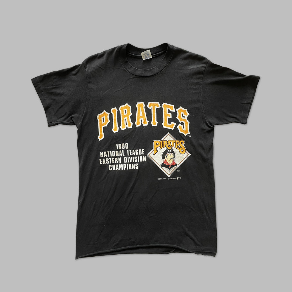 90s Black Pittsburgh Pirates Tee - Sz S