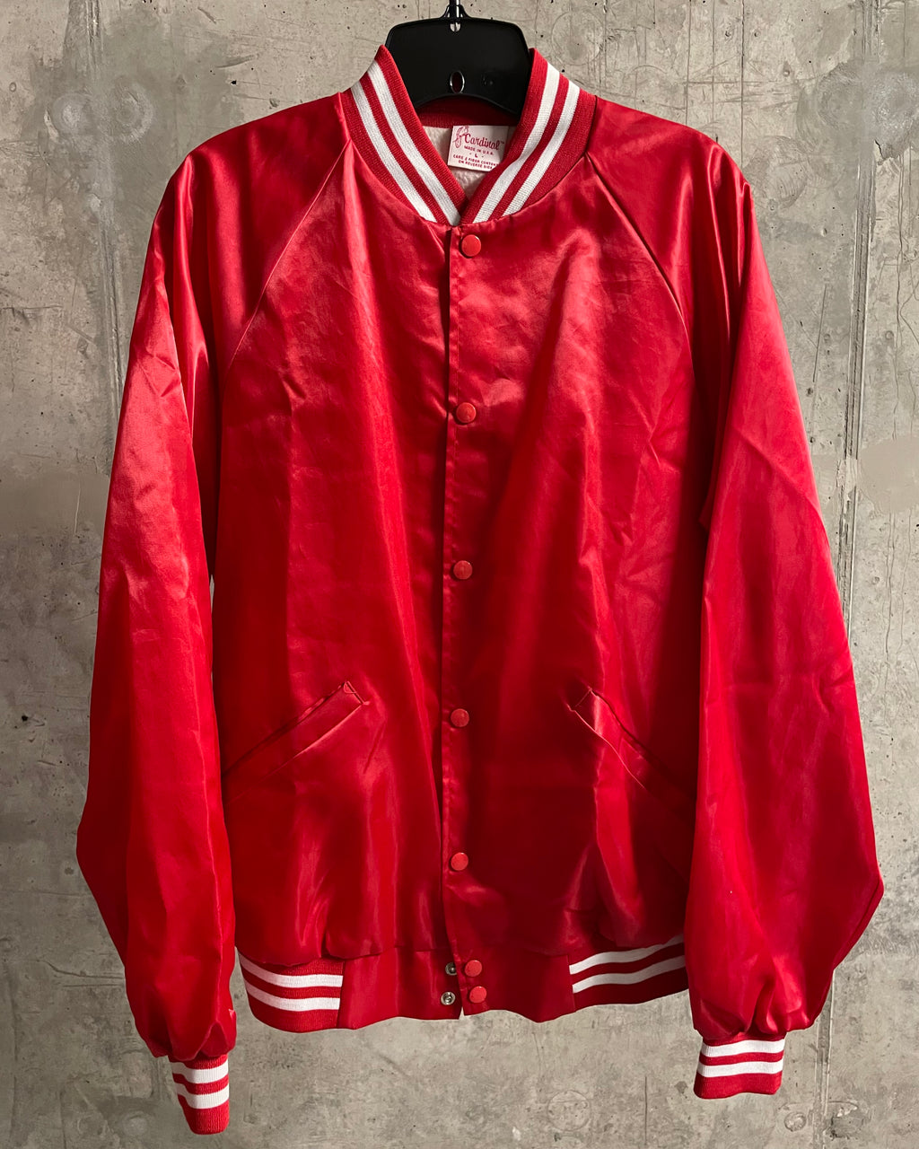 VINTAGE RED VARSITY JACKET - L