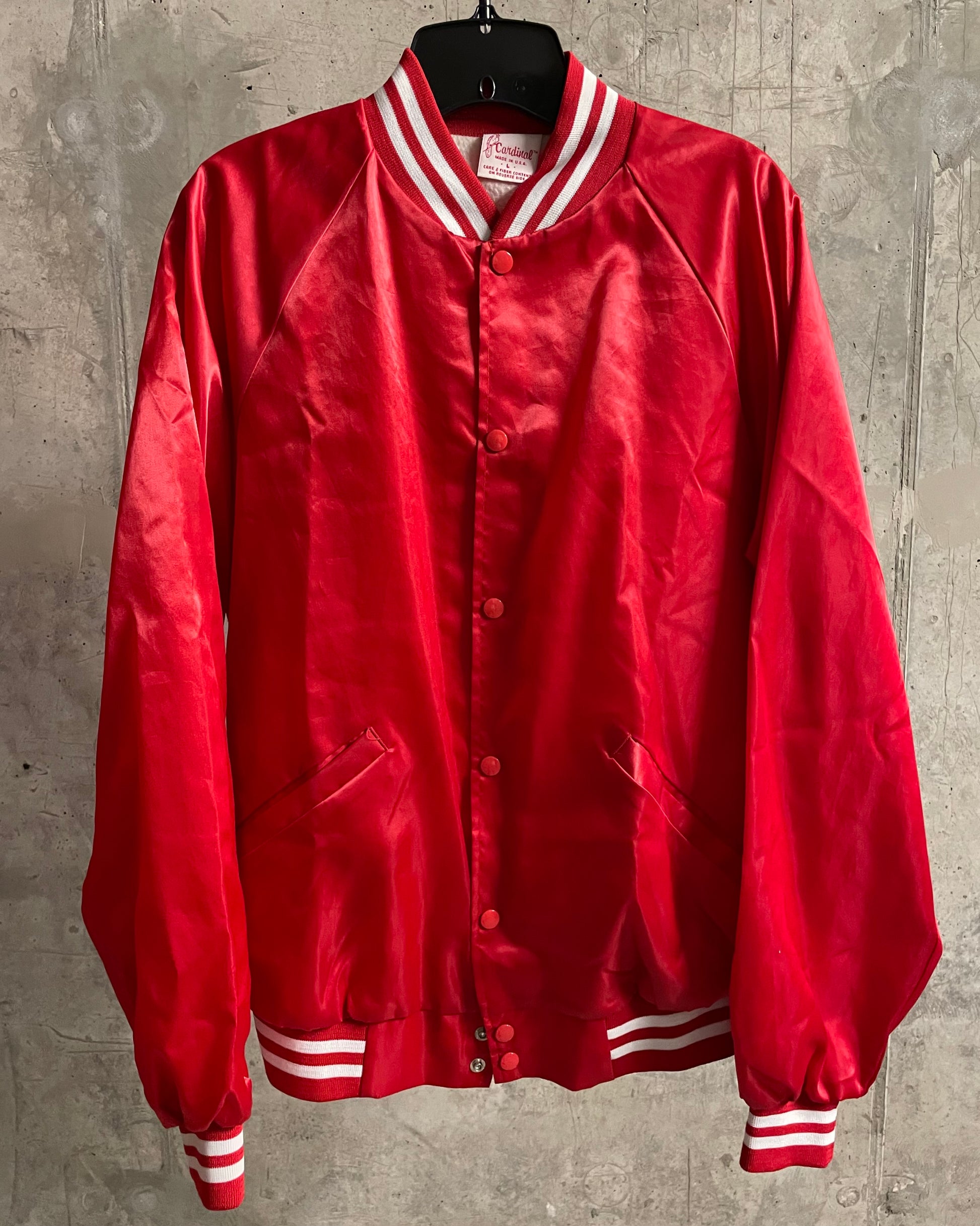 VINTAGE RED VARSITY JACKET - L