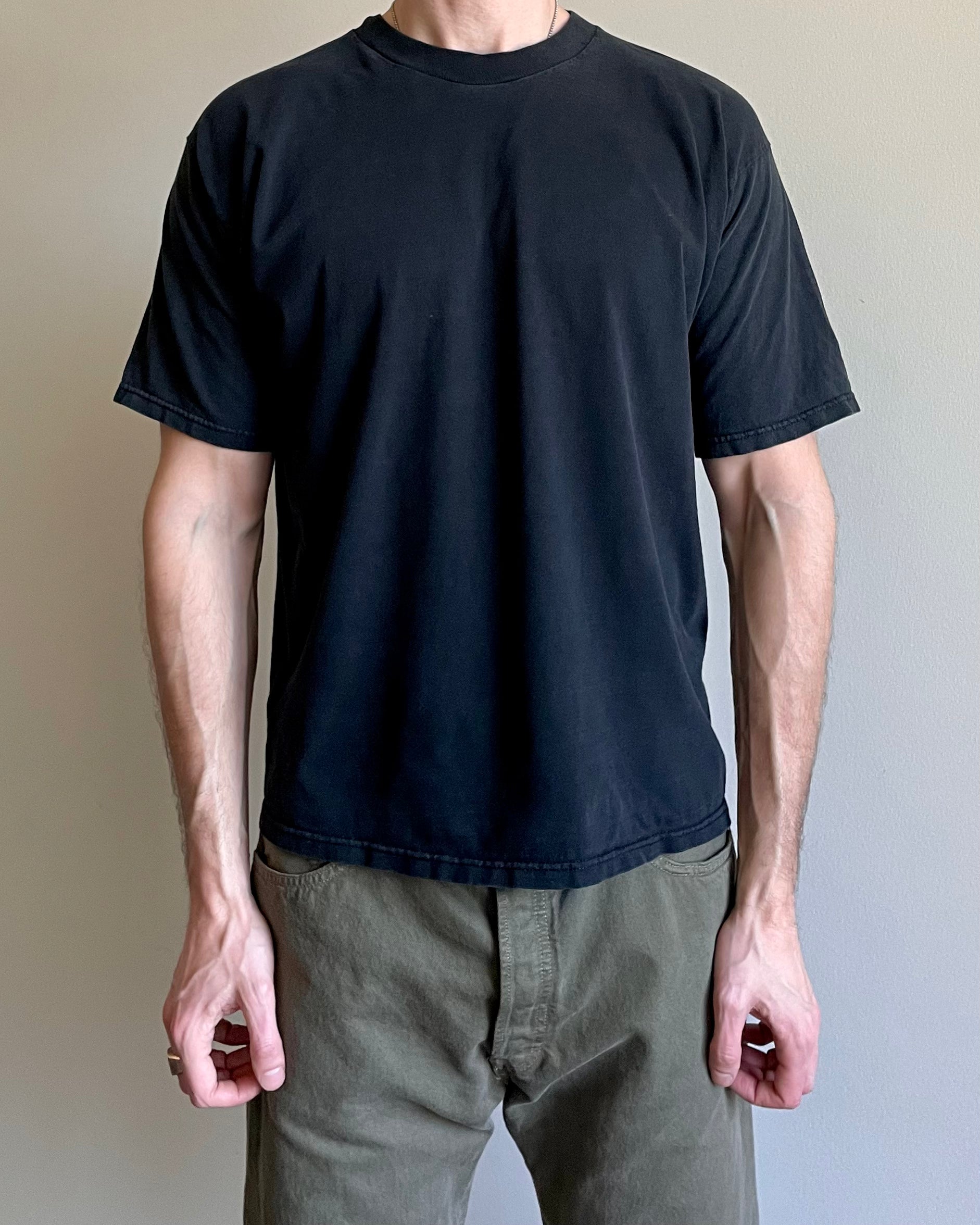 VINTAGE FADED BLACK TEE - Sz L