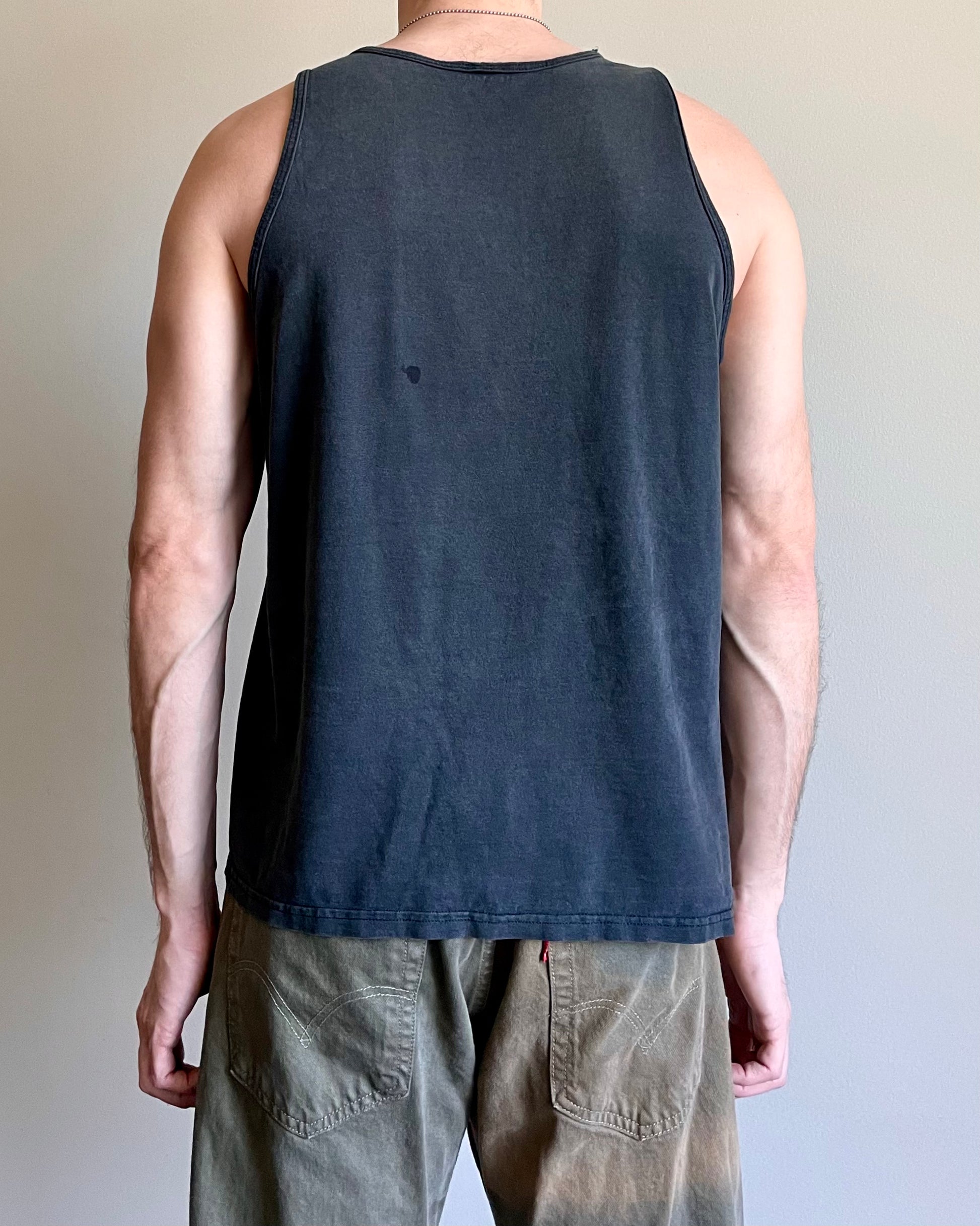 VINTAGE FADED BLACK TANK - Sz L