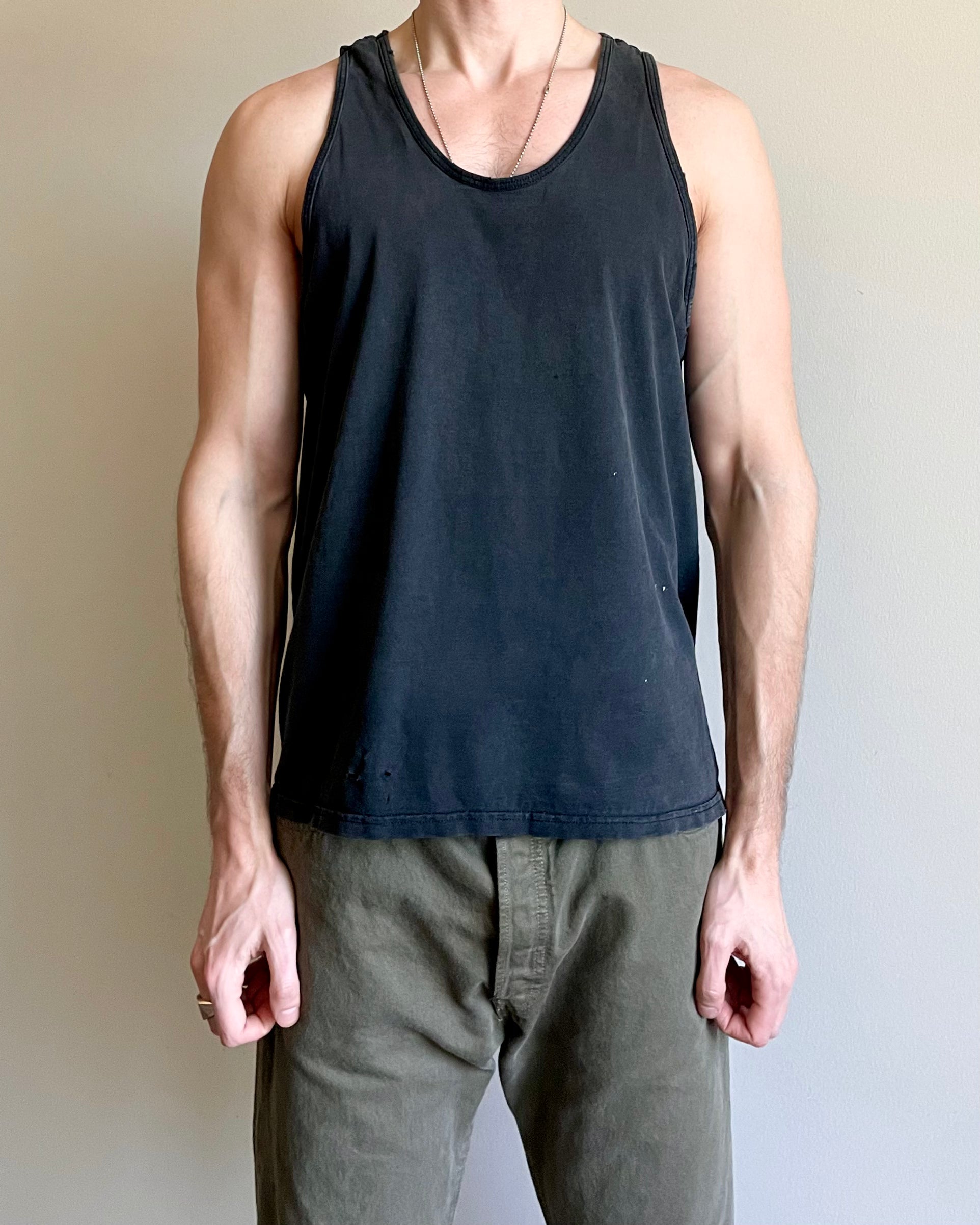 VINTAGE FADED BLACK TANK - Sz L