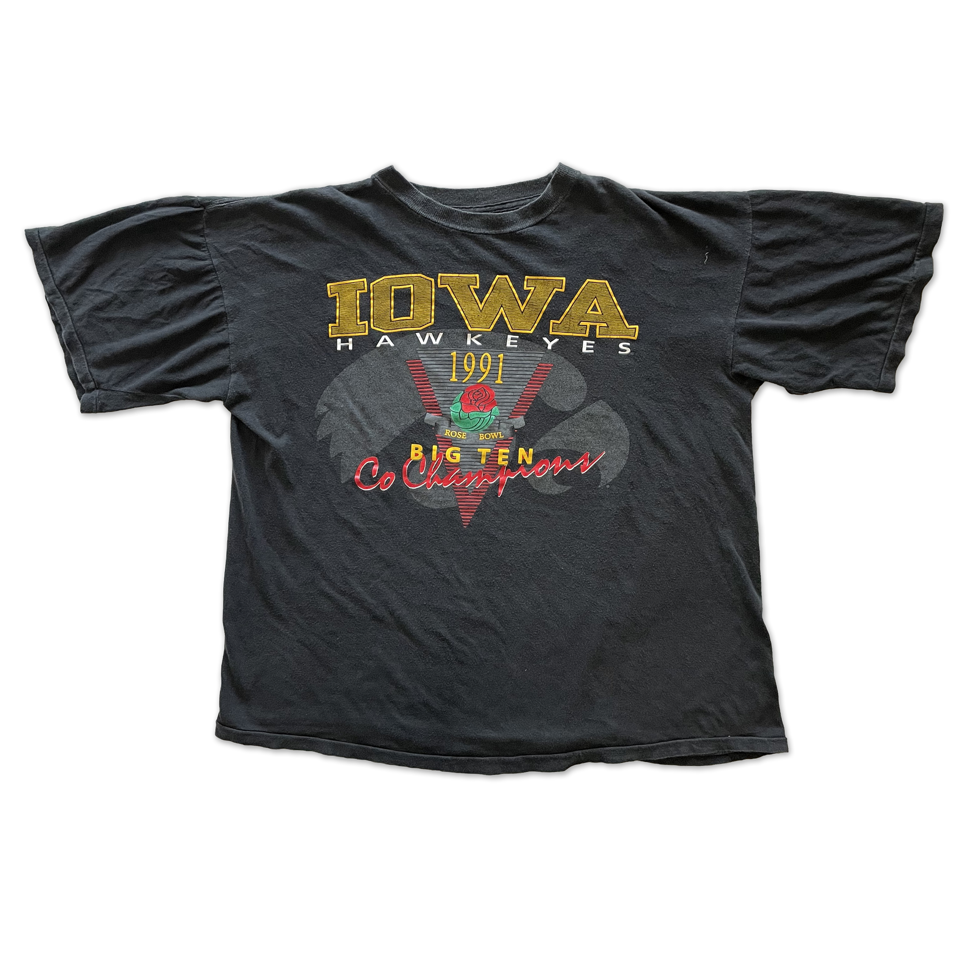 VINTAGE IOWA FOOTBALL TEE - Sz XL